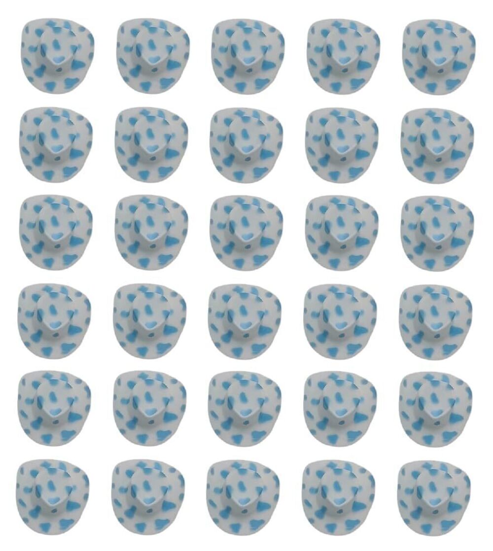 9007 30 pcs Plastic Mini Western Cowboy Cowgirl Hat Cute Miniature Cowboy